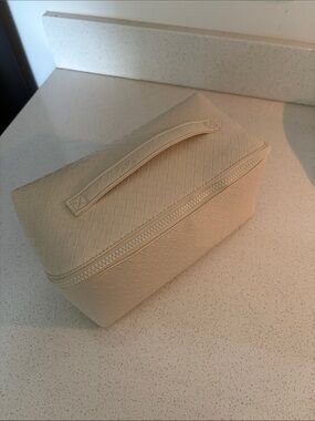 Target Woven Texture Cream Cosmetic Case